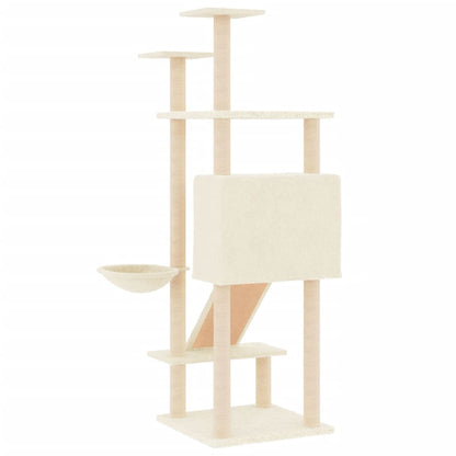 Albero per Gatti con Tiragraffi in Sisal Crema 153 cm - homemem39