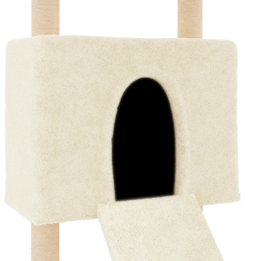 Albero per Gatti con Tiragraffi in Sisal Crema 153 cm - homemem39