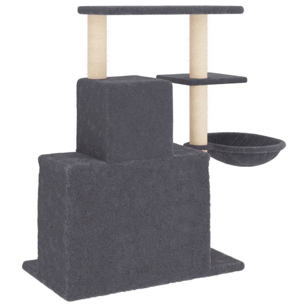 Albero per Gatti con Tiragraffi in Sisal Grigio Scuro 83 cm - homemem39