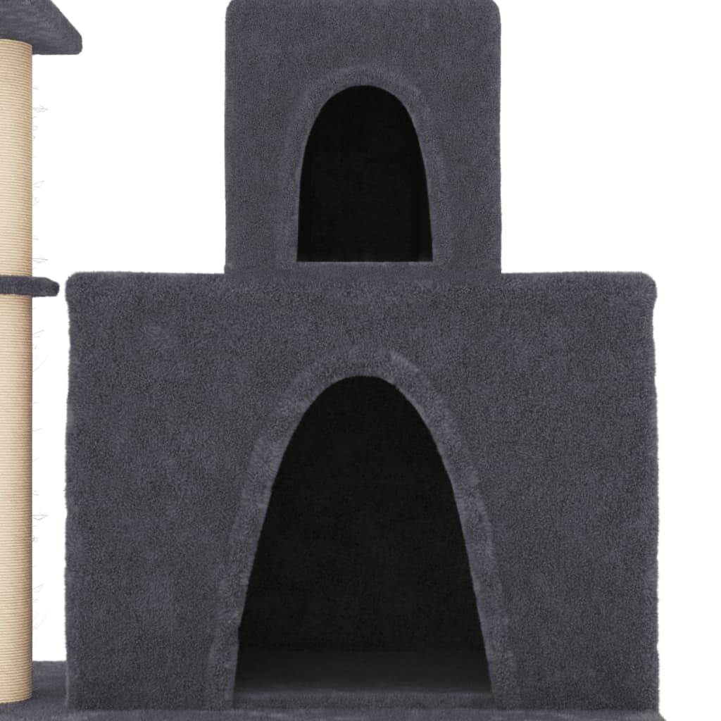 Albero per Gatti con Tiragraffi in Sisal Grigio Scuro 83 cm - homemem39