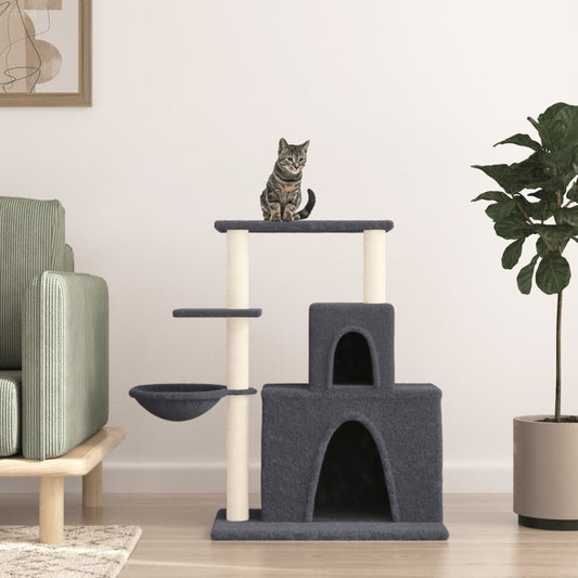 Albero per Gatti con Tiragraffi in Sisal Grigio Scuro 83 cm - homemem39
