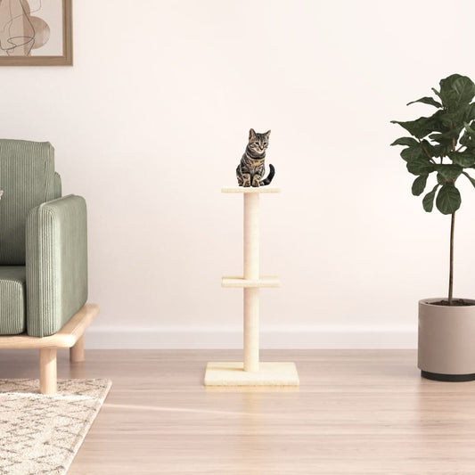Albero per Gatti con Tiragraffi in Sisal Crema 73 cm - homemem39