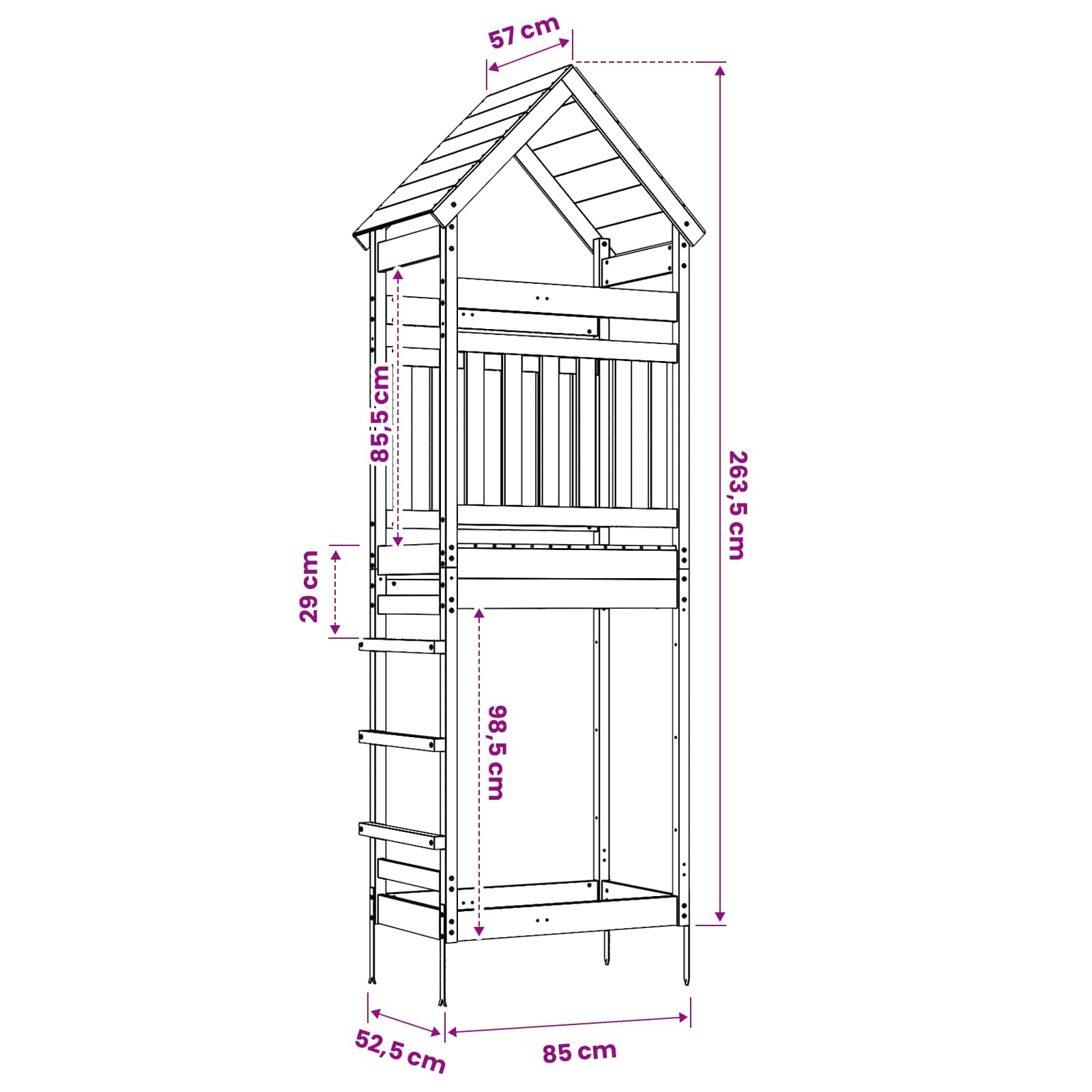 Torre da Gioco per Esterni Naturale Legno di pino massiccio | homemem39
