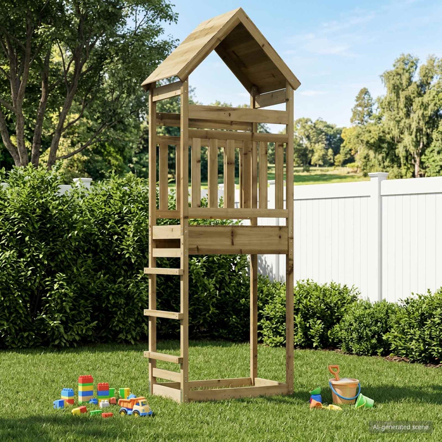 Torre da Gioco per Esterni Naturale Pino impregnato solido | homemem39