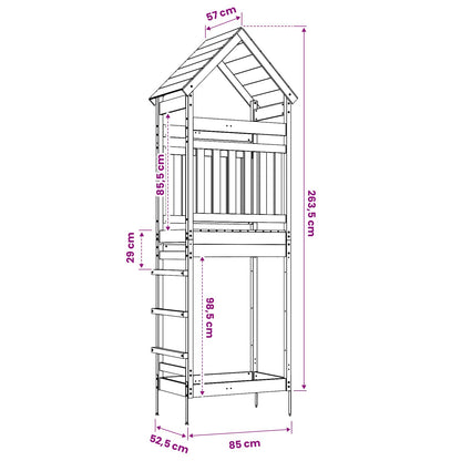 Torre da Gioco per Esterni Naturale Pino impregnato solido | homemem39