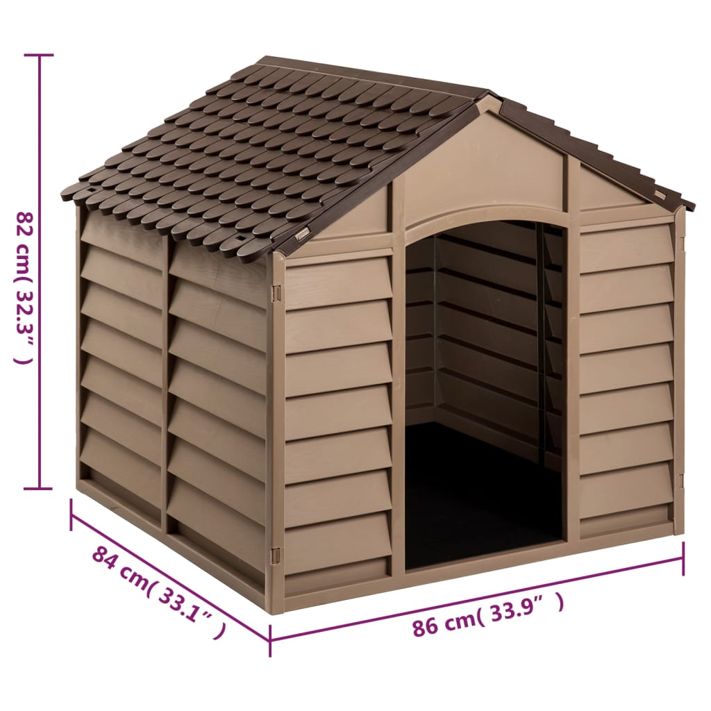 Casetta per Cani Marrone 86x84x82 cm in Polipropilene - homemem39