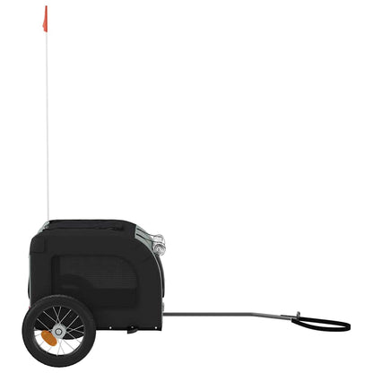 Rimorchio da Bici per Animali Grigio e Nero Oxford e Ferro - homemem39
