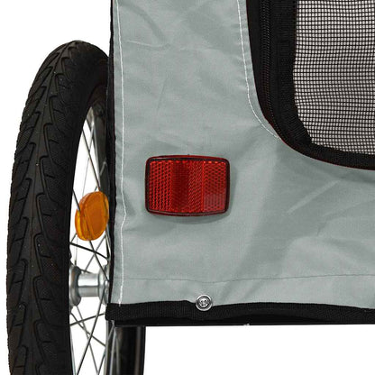Rimorchio da Bici per Animali Grigio e Nero Oxford e Ferro - homemem39