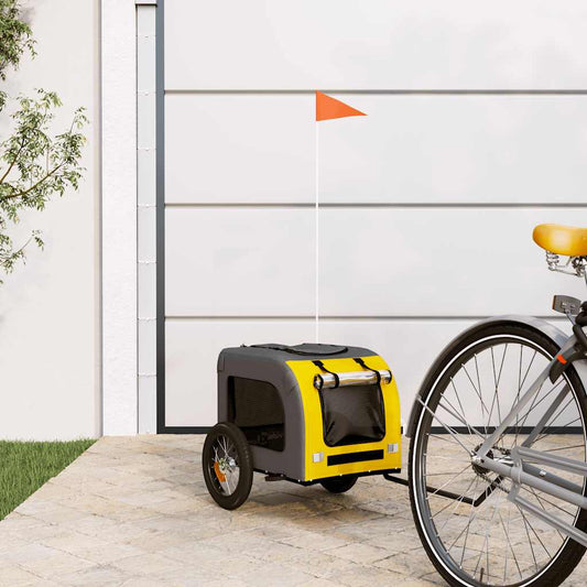 Rimorchio da Bici per Animali Giallo e Grigio Oxford e Ferro - homemem39