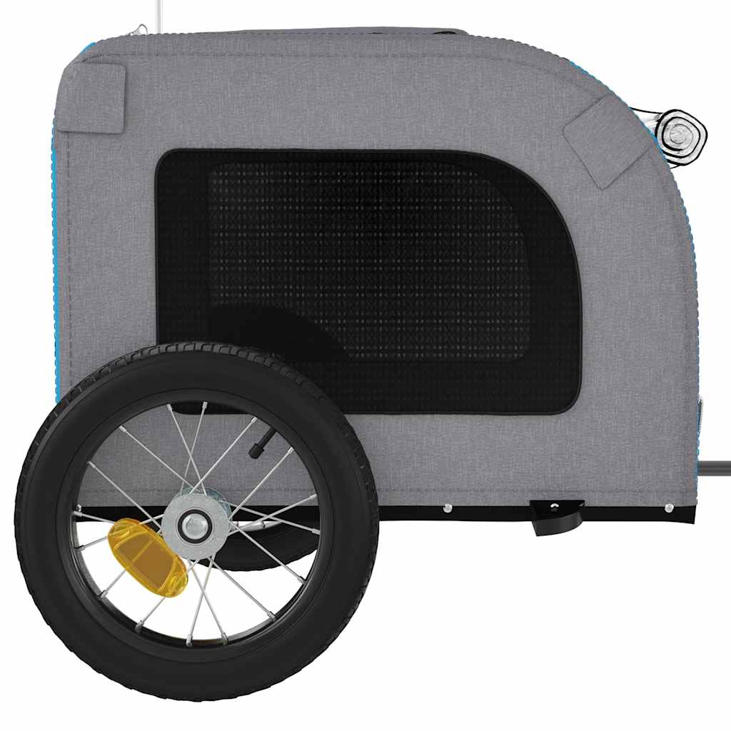 Rimorchio da Bici per Animali Blu e Grigio Oxford e Ferro - homemem39