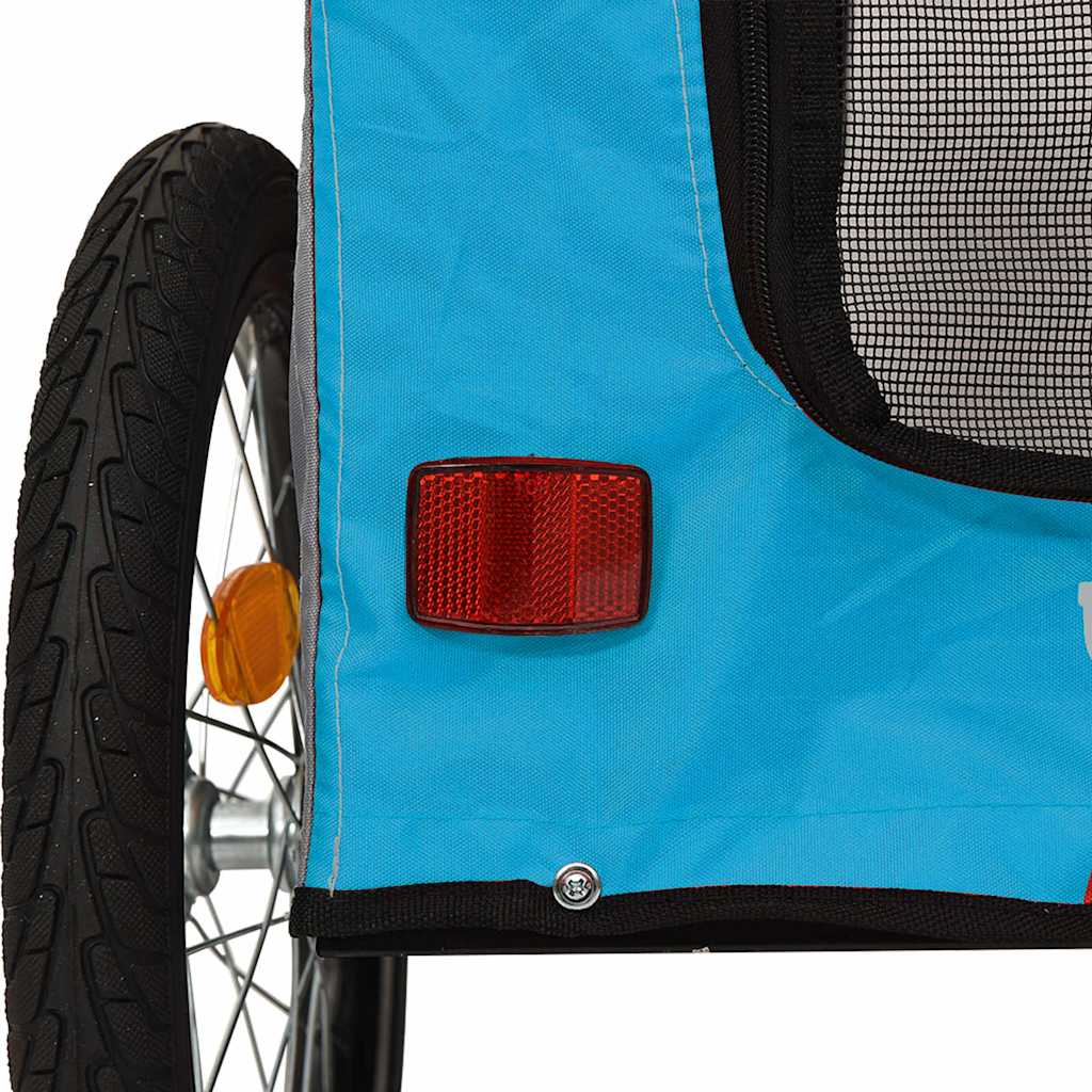 Rimorchio da Bici per Animali Blu e Grigio Oxford e Ferro | homemem39