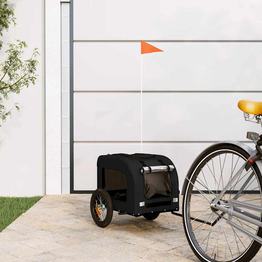 Rimorchio da Bici per Animali Nero Oxford e Ferro - homemem39
