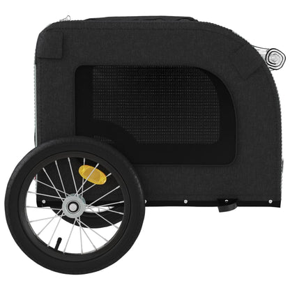 Rimorchio da Bici per Animali Nero e Grigio Oxford e Ferro - homemem39