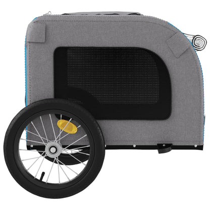 Rimorchio da Bici per Animali Blu e Grigio Oxford e Ferro - homemem39