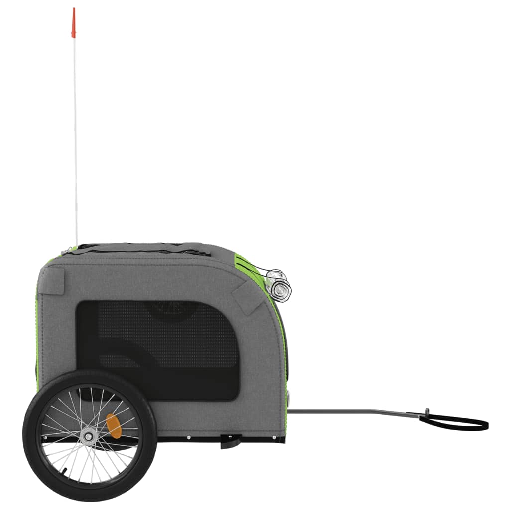 Rimorchio da Bici per Animali Verde e Grigio Oxford e Ferro - homemem39