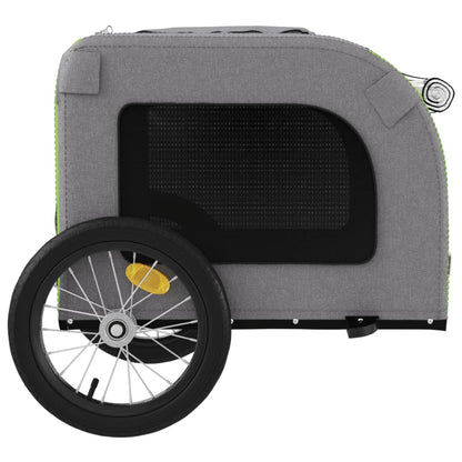 Rimorchio da Bici per Animali Verde e Grigio Oxford e Ferro - homemem39