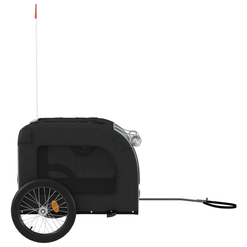 Rimorchio da Bici per Animali Grigio e Nero Oxford e Ferro - homemem39