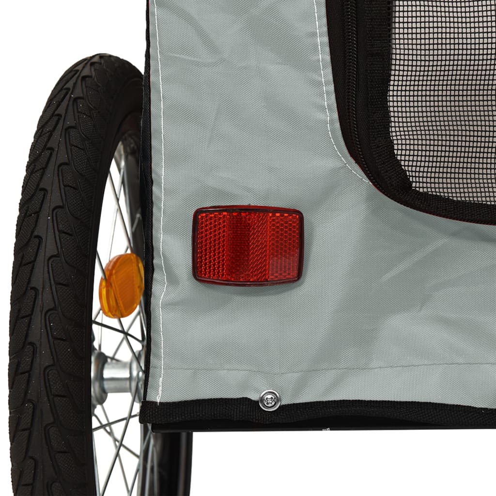 Rimorchio da Bici per Animali Grigio e Nero Oxford e Ferro - homemem39