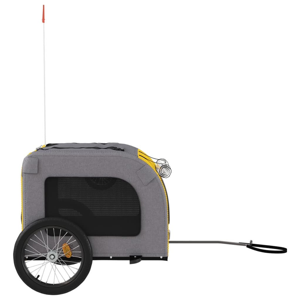 Rimorchio da Bici per Animali Giallo e Grigio Oxford e Ferro - homemem39