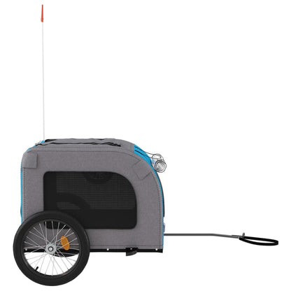 Rimorchio da Bici per Animali Blu e Grigio Oxford e Ferro - homemem39