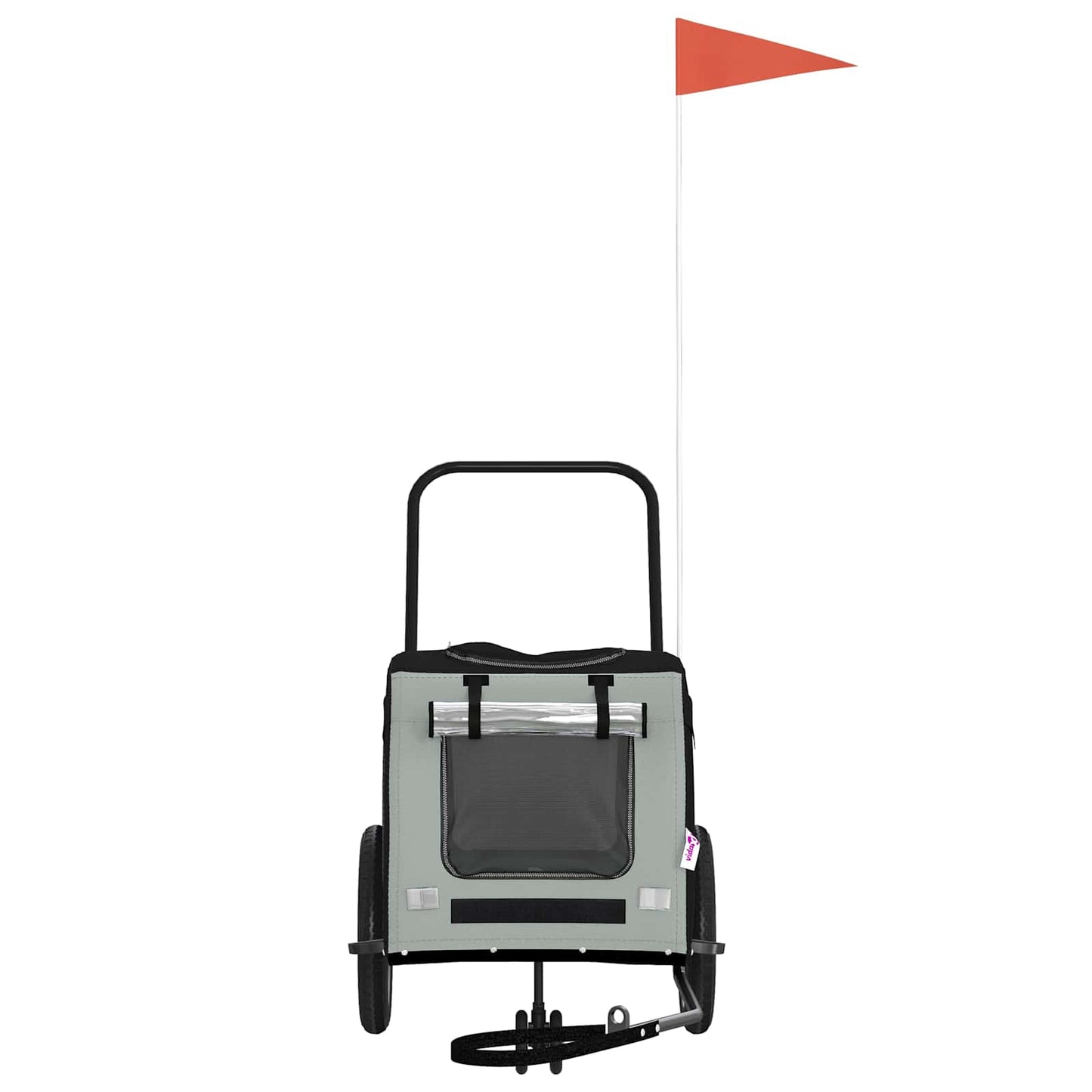 Rimorchio per bicicletta per animali domestici Grigio e Nero