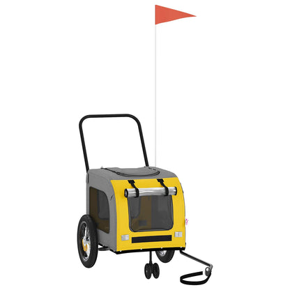 Rimorchio per bicicletta per animali domestici Giallo e Grigio