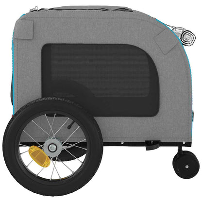 Rimorchio per bicicletta per animali domestici blu e grigio