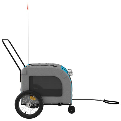 Rimorchio da Bici per Animali Blu e Grigio Oxford e Ferro - homemem39