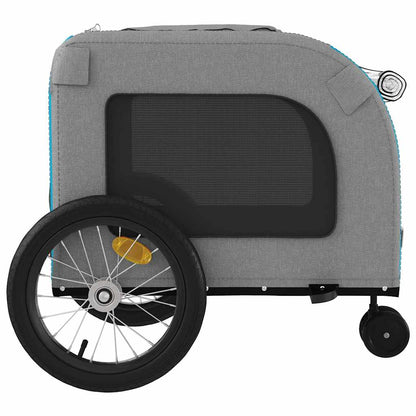 Rimorchio da Bici per Animali Blu e Grigio Oxford e Ferro | homemem39