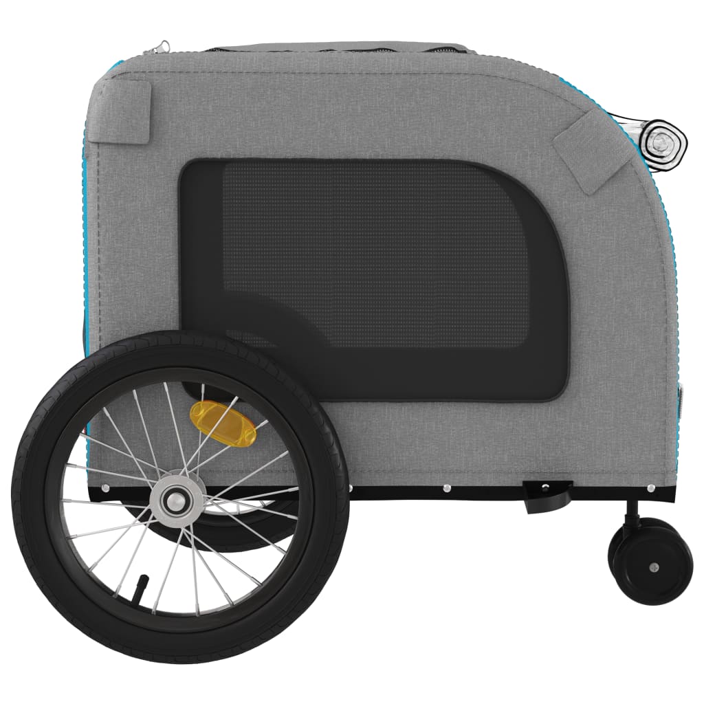 Rimorchio da Bici per Animali Blu e Grigio Oxford e Ferro - homemem39