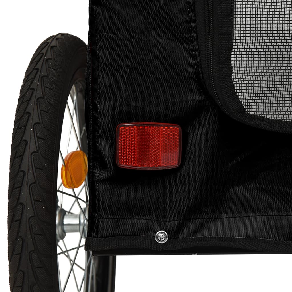 Rimorchio da Bici per Animali Nero Oxford e Ferro - homemem39