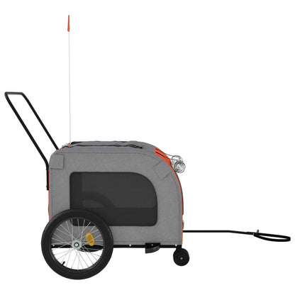 Rimorchio da Bici per Animali Arancione e Grigio Oxford e Ferro - homemem39