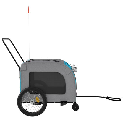 Rimorchio da Bici per Animali Blu e Grigio Oxford e Ferro - homemem39