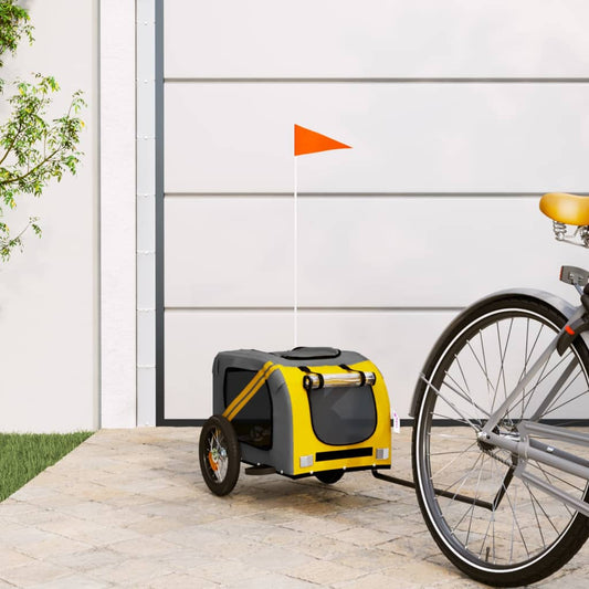 Rimorchio da Bici per Animali Giallo e Grigio Oxford e Ferro - homemem39