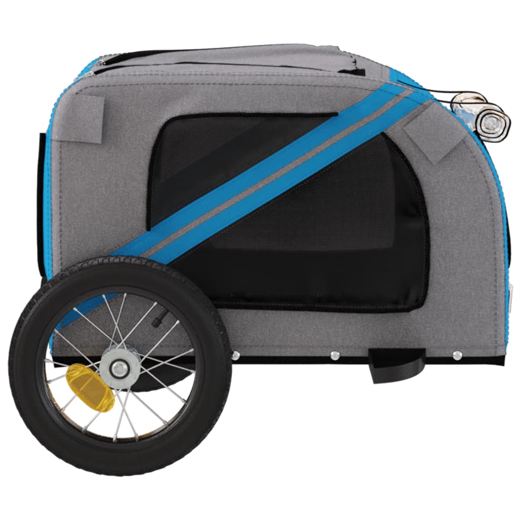 Rimorchio da Bici per Animali Blu e Grigio Oxford e Ferro | homemem39