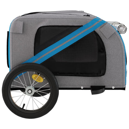 Rimorchio da Bici per Animali Blu e Grigio Oxford e Ferro - homemem39