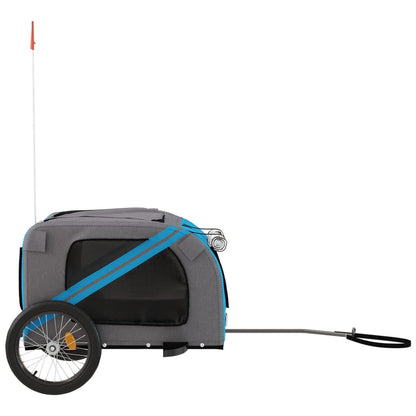 Rimorchio da Bici per Animali Blu e Grigio Oxford e Ferro - homemem39