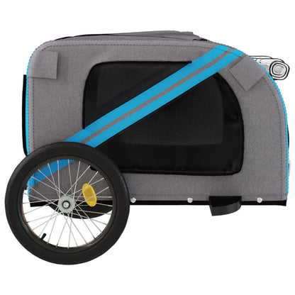 Rimorchio da Bici per Animali Blu e Grigio Oxford e Ferro - homemem39