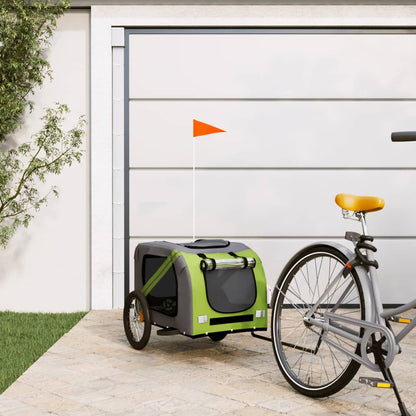 Rimorchio da Bici per Animali Verde e Grigio Oxford e Ferro - homemem39