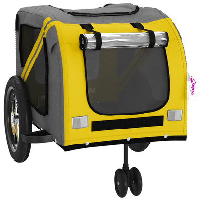 Rimorchio da Bici per Animali Giallo e Nero Oxford e Ferro - homemem39