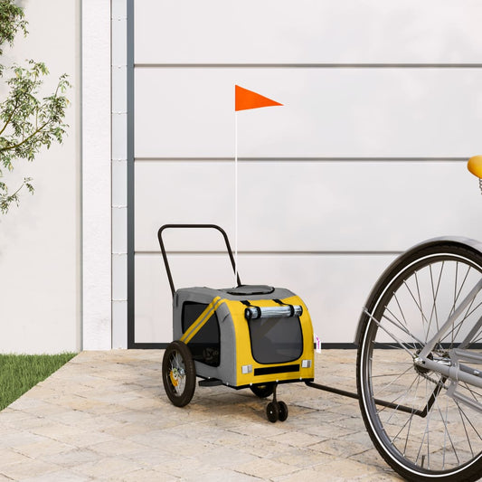 Rimorchio da Bici per Animali Giallo e Nero Oxford e Ferro - homemem39