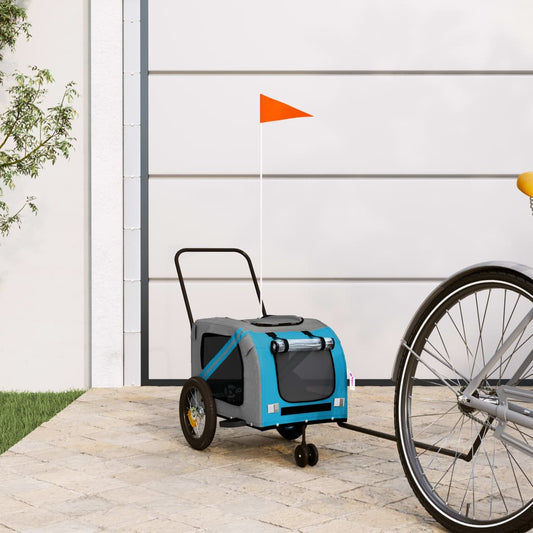 Rimorchio da Bici per Animali Blu e Nero Oxford e Ferro - homemem39