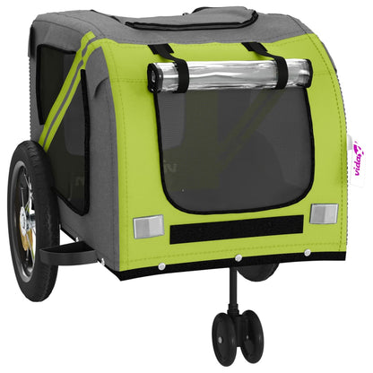 Rimorchio da Bici per Animali Verde e Nero Oxford e Ferro - homemem39