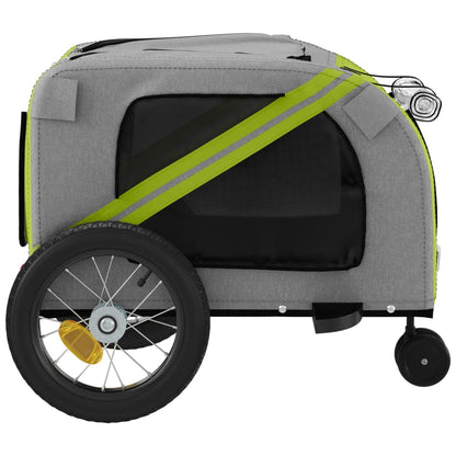 Rimorchio da Bici per Animali Verde e Nero Oxford e Ferro - homemem39
