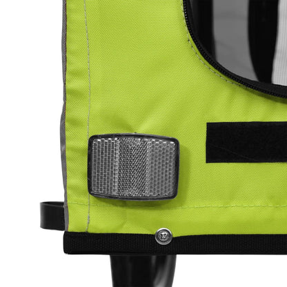Rimorchio da Bici per Animali Verde e Nero Oxford e Ferro - homemem39