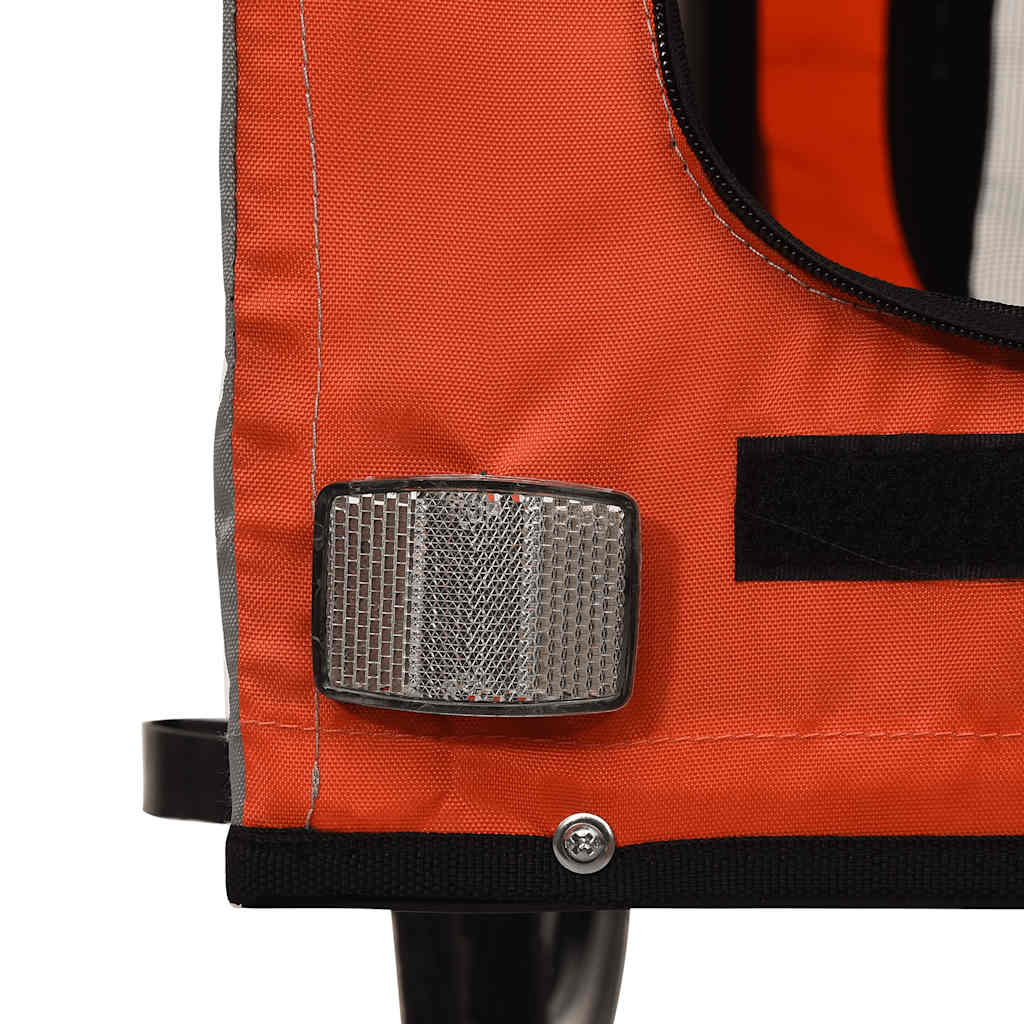 Rimorchio da Bici per Animali Arancione e Grigio Oxford e Ferro - homemem39