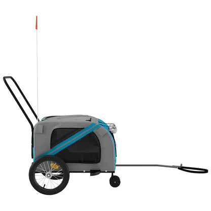 Rimorchio da Bici per Animali Blu e Grigio Oxford e Ferro - homemem39