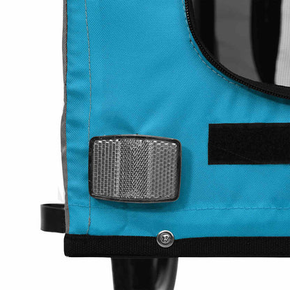 Rimorchio da Bici per Animali Blu e Grigio Oxford e Ferro | homemem39
