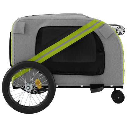 Rimorchio da Bici per Animali Verde e Grigio Oxford e Ferro - homemem39