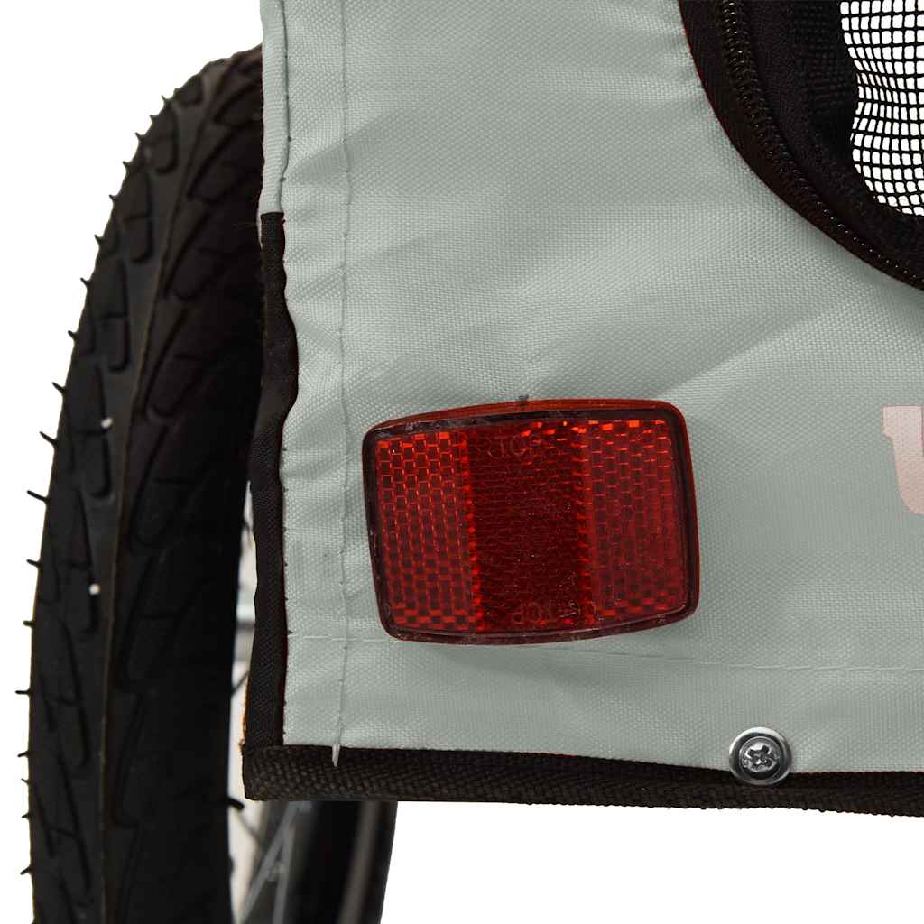 Rimorchio da Bici per Animali Grigio e Nero Oxford e Ferro | homemem39